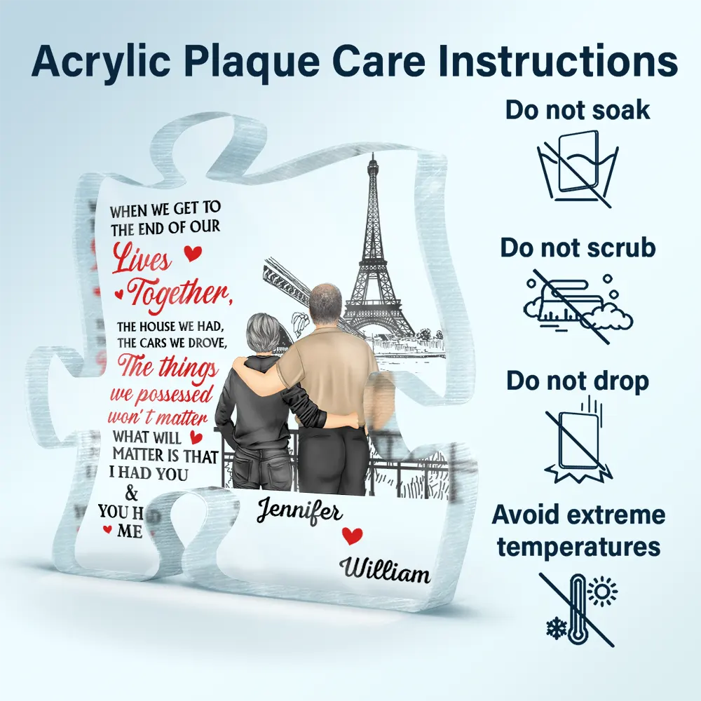 Old Couple I Had You You Had Me - Personalized Puzzle Shaped Acrylic Plaque