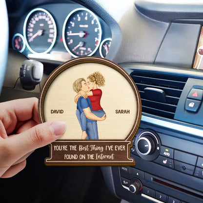 Kissing Couple Best Thing On The Internet - Personalized Custom Shaped Car Visor Clip