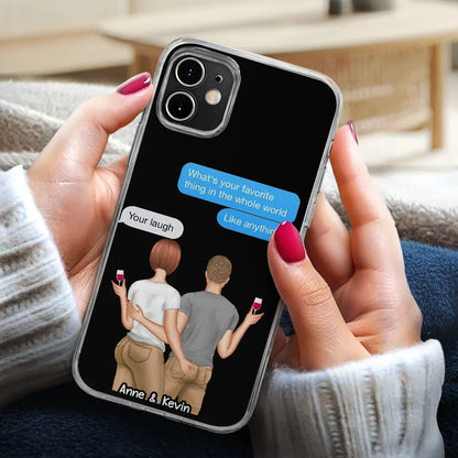 Custom Photo Love Text Messages Couple - Personalized Clear Phone Case