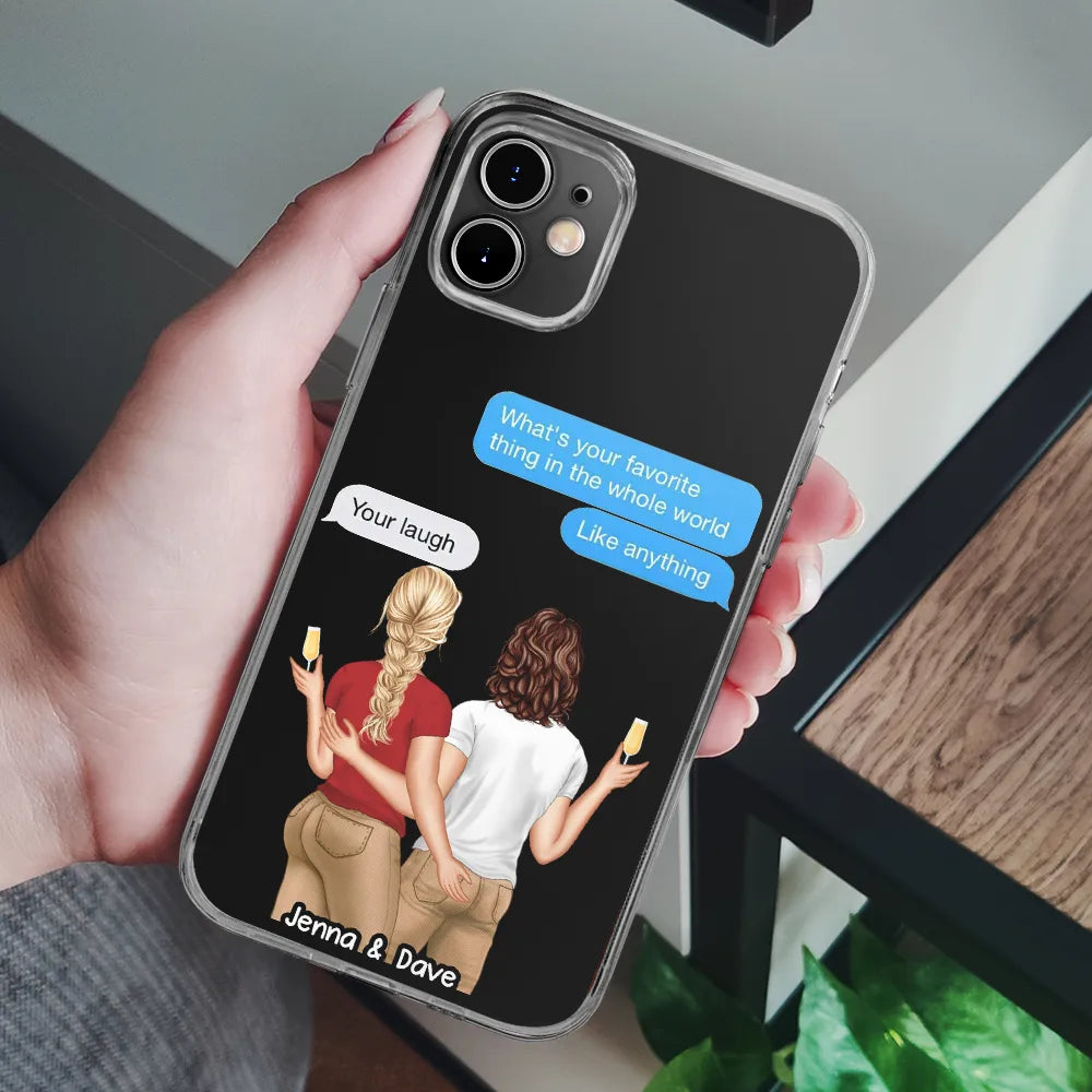 Custom Photo Love Text Messages Couple - Personalized Clear Phone Case