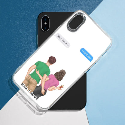 Custom Photo Love Text Messages Couple - Personalized Clear Phone Case