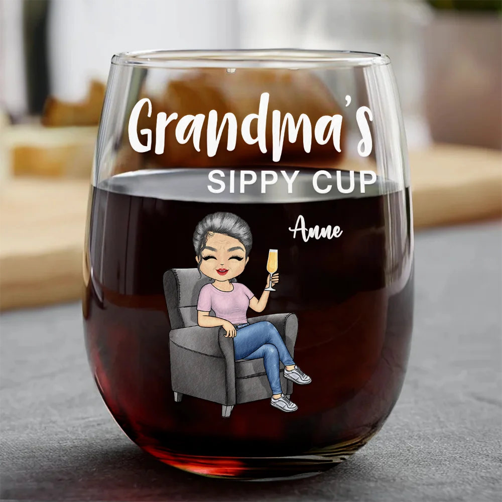 Grandma's & Grandpa's Sippy Cup - Personalized Combo Wine & Whiskey Glass