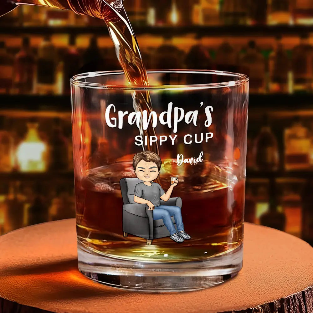 Grandma's & Grandpa's Sippy Cup - Personalized Combo Wine & Whiskey Glass