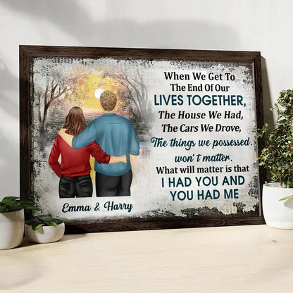 Old Couple I Had You & You Had Me - Personalized Poster