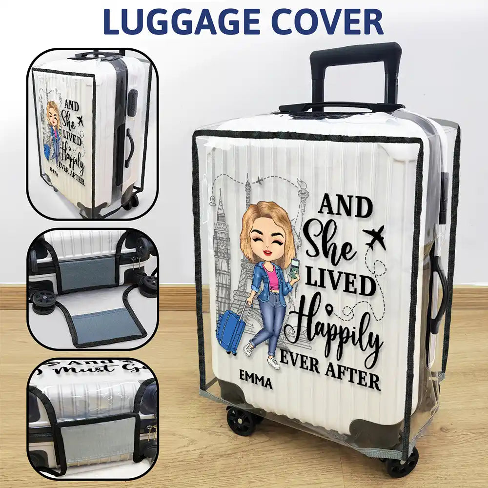 Just A Girl Boy Who Loves Traveling - Personalized Clear Luggage Cover