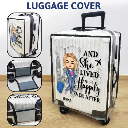 Just A Girl Boy Who Loves Traveling - Personalized Clear Luggage Cover