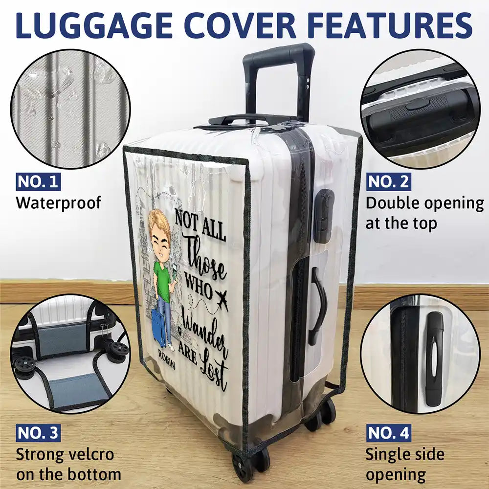 Just A Girl Boy Who Loves Traveling - Personalized Clear Luggage Cover