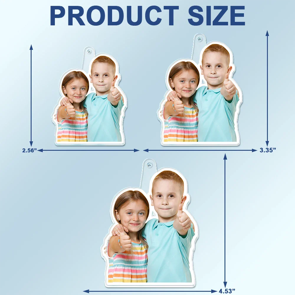 Custom Photo Outline Couple Family Besties - Personalized Acrylic Car Hanger