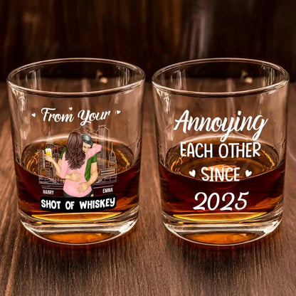 Couple Only One I Want To Annoy - Personalized Whiskey Glass