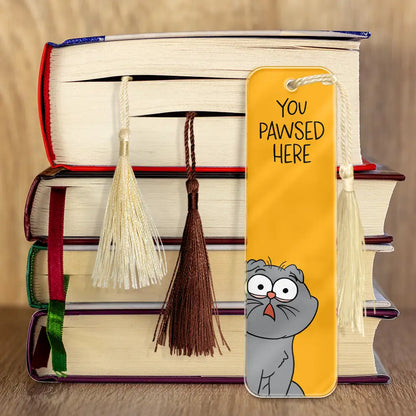 Pet Lovers You Pawsed Here - Personalized Acrylic Bookmark