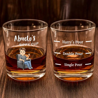 Grandpa Daddy Husband's Sippy Cup - Personalized Whiskey Glass