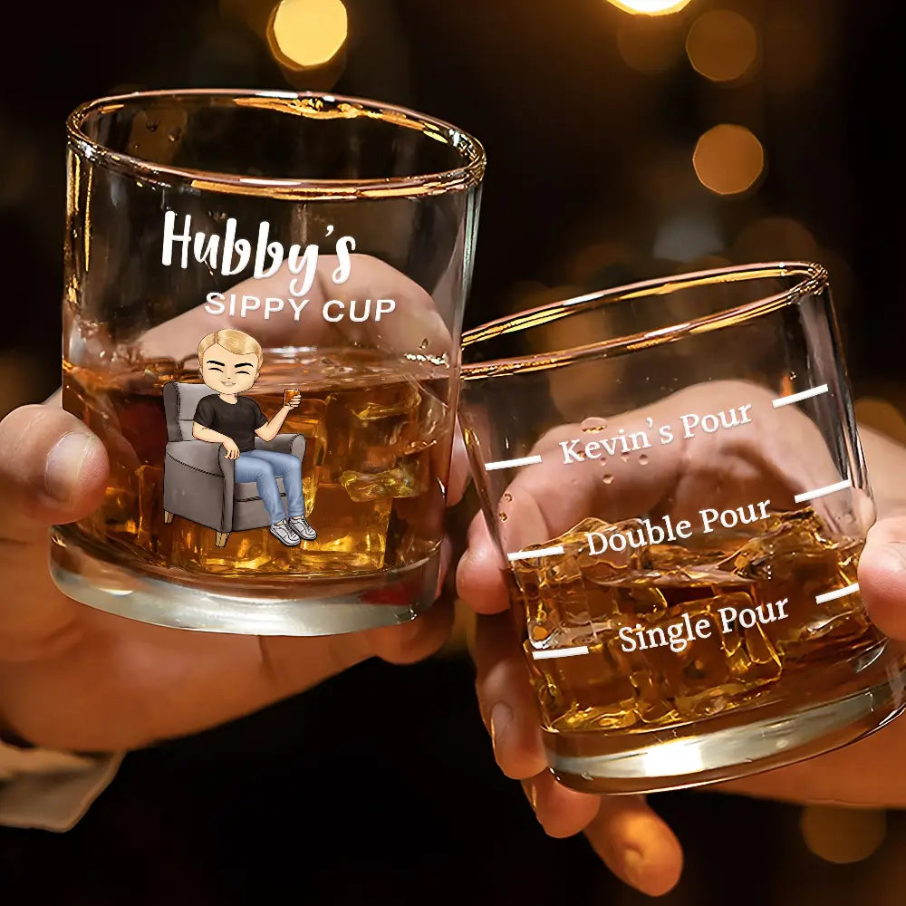 Grandpa Daddy Husband's Sippy Cup - Personalized Whiskey Glass