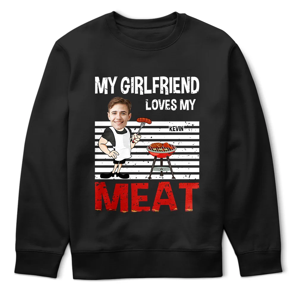 Custom Photo BBQ My Wife Loves My Meat - Personalized T Shirt