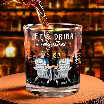 Camping Couple For The Rest Of Our Lives - Personalized Whiskey Glass