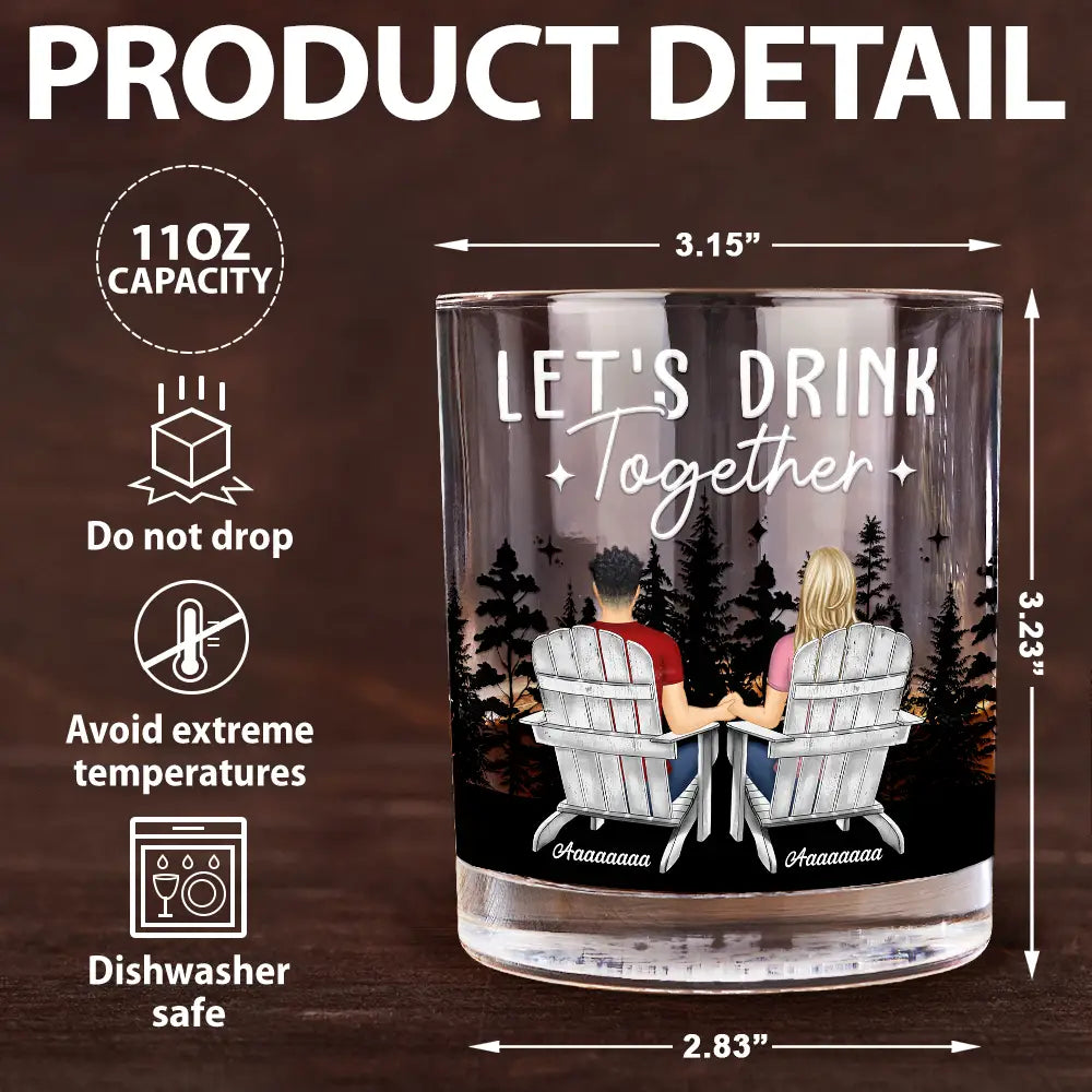 Camping Couple For The Rest Of Our Lives - Personalized Whiskey Glass