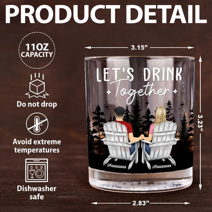 Camping Couple For The Rest Of Our Lives - Personalized Whiskey Glass