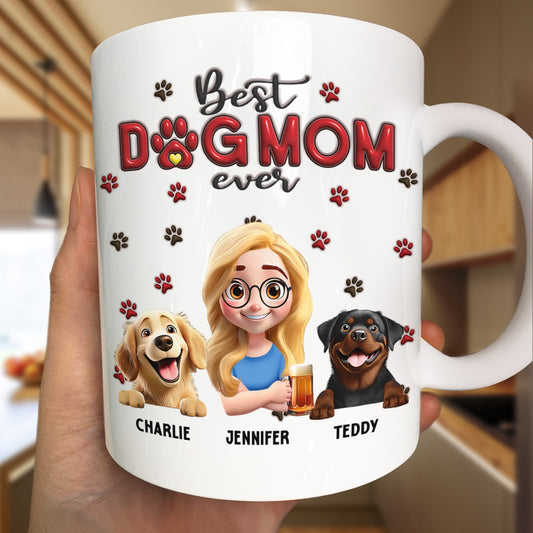 Best Dog Mom Dog Dad 3D - Personalized Mug