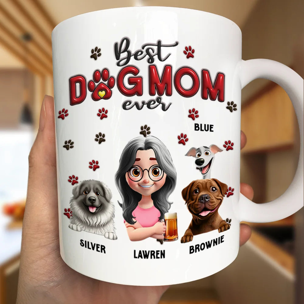 Best Dog Mom Dog Dad 3D - Personalized Mug