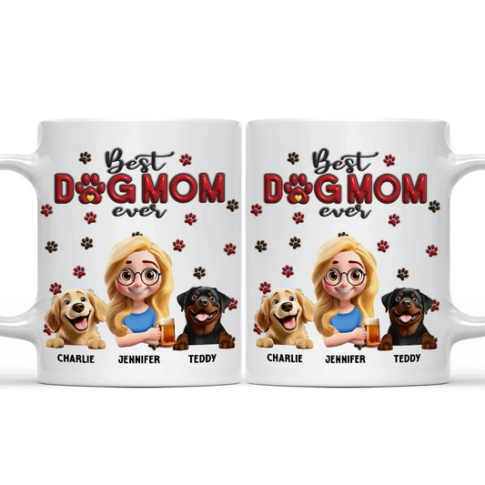 Dog Lovers,Dog Mom,Dog Dad,Pet Lovers - Best Dog Mom Dog Dad 3D - Personalized Mug
