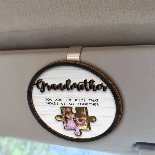 Custom Photo Mom Grandma Piece That Holds Us - Personalized Custom Shaped Car Visor Clip