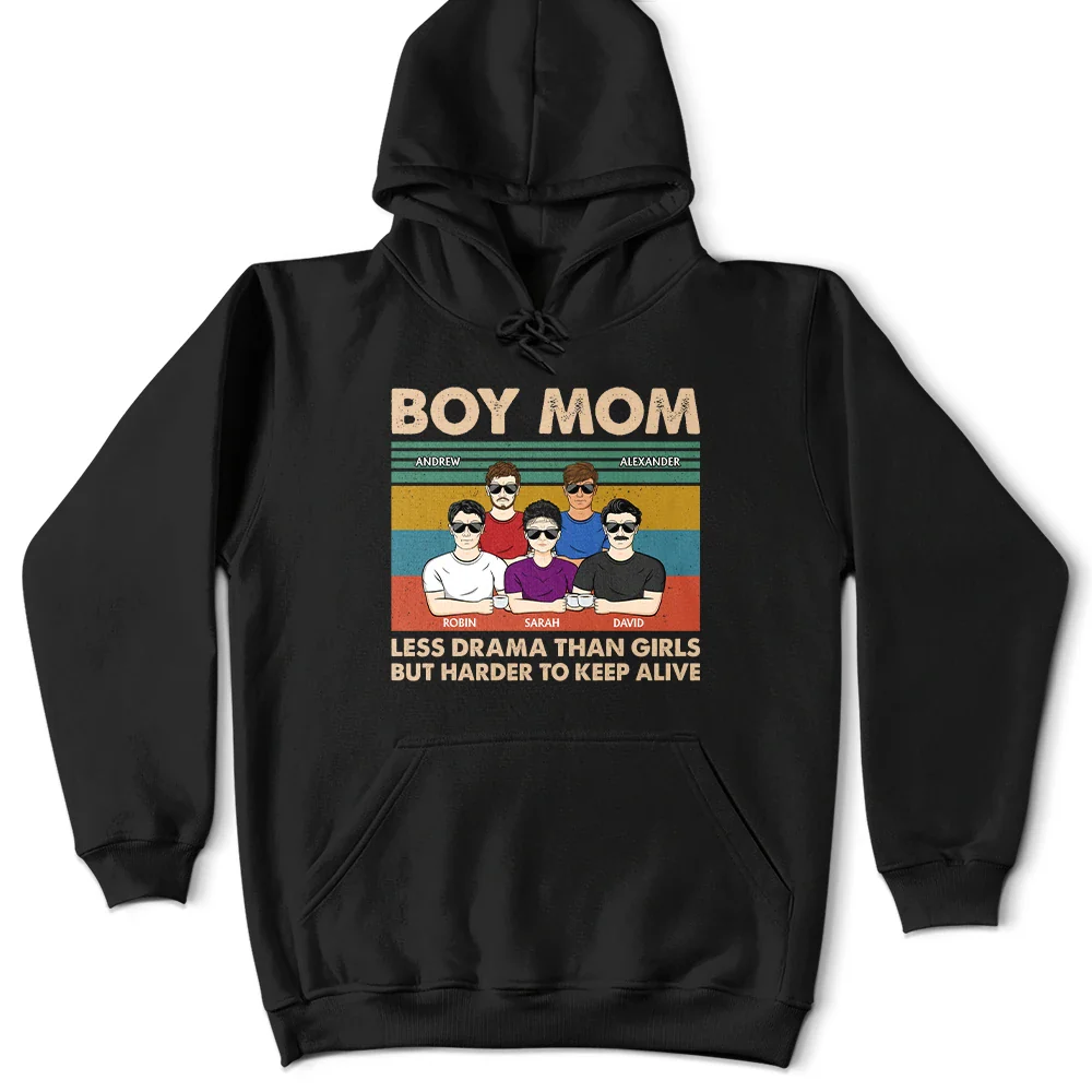 Gift For Mother, Mom - Sons, Happy - Boy Mom Less Drama Than Girl - Personalized T Shirt
