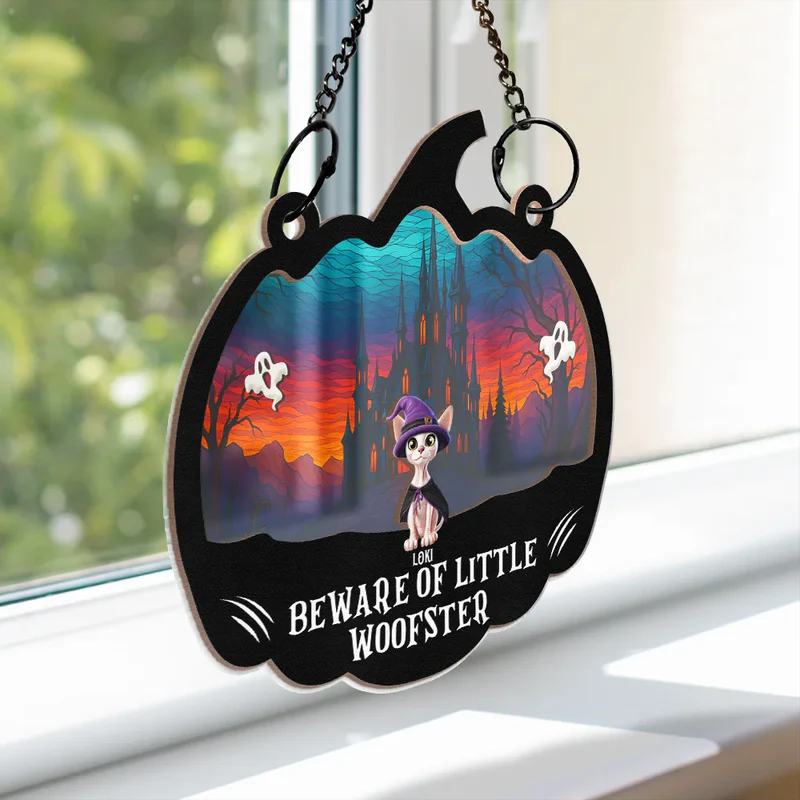 Beware Of Little Woofsters & Meownsters - Personalized Window Hanging Suncatcher Ornament