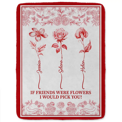 Toile De Jouy Birth Flower Grow An Old Friend - Personalized Blanket