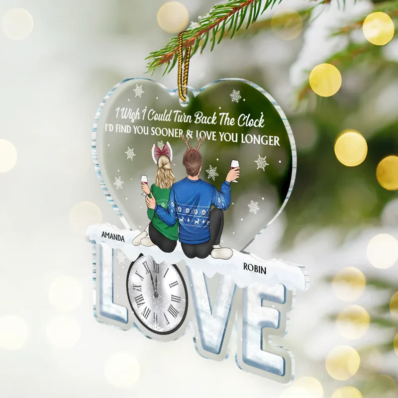 Find You Sooner And Love You Longer Couple - Personalized Custom Shaped Acrylic Ornament