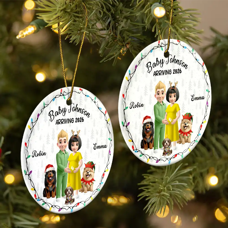 Baby Arriving Expecting Parents 3D Effect, Pet Parents To Human Parents - Personalized  Acrylic Ornament