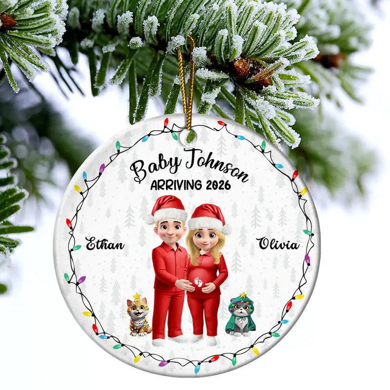 Baby Arriving Expecting Parents 3D Effect, Pet Parents To Human Parents - Personalized  Acrylic Ornament