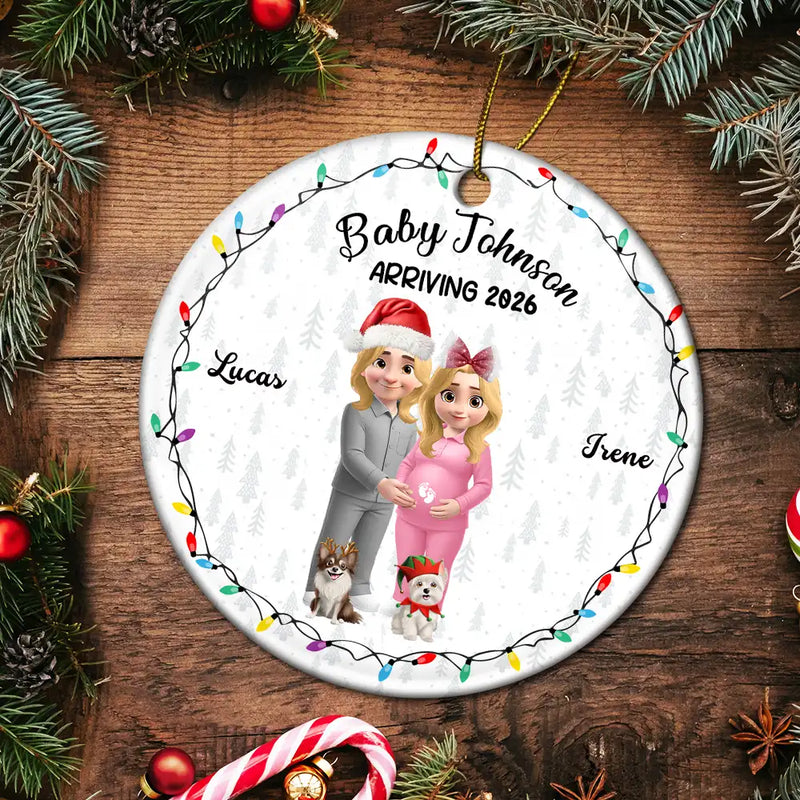 Baby Arriving Expecting Parents 3D Effect, Pet Parents To Human Parents - Personalized  Acrylic Ornament