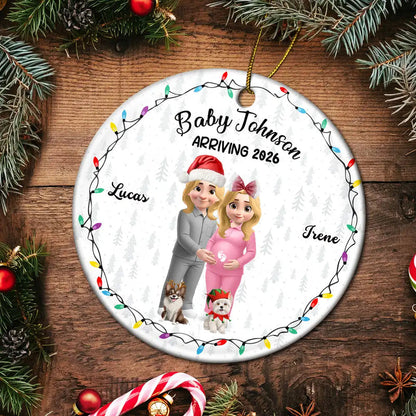 Baby Arriving Expecting Parents 3D Effect, Pet Parents To Human Parents - Personalized  Acrylic Ornament