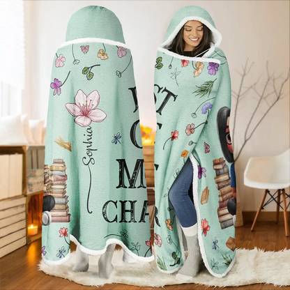 My Reading Blanket Reading Girl With Birth Month Flower - Personalized Wearable Hooded Blanket