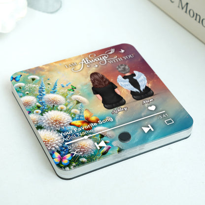 Realistic Dandelion Flowers Family Members Memorial Personalized Music Fridge Magnet, Sympathy Gift