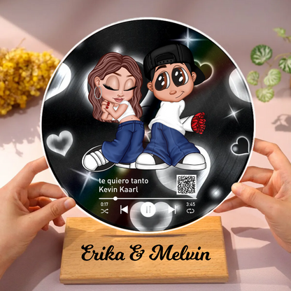 Y2K Couple Custom Vinyl Record, Favorite Song QR Code Acrylic Plaque, Valentine's Day, Anniversary, Birthday Gift for her, Gift for him