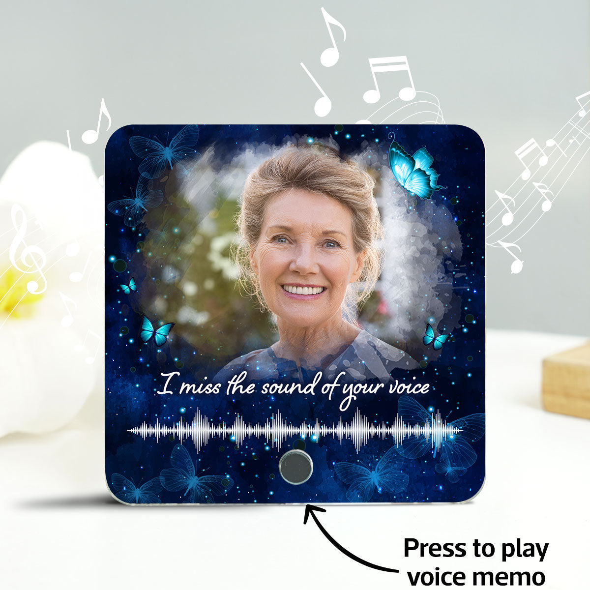I Miss The Sound Of Your Voice Voicemail Recording Memo Memorial Keepsake Personalized Music Fridge Magnet