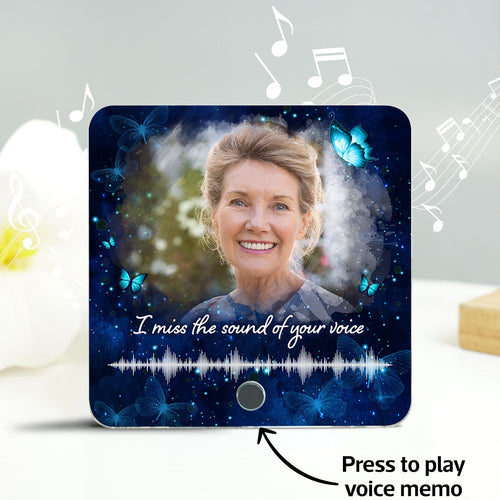 I Miss The Sound Of Your Voice Voicemail Recording Memo Memorial Keepsake Personalized Music Fridge Magnet