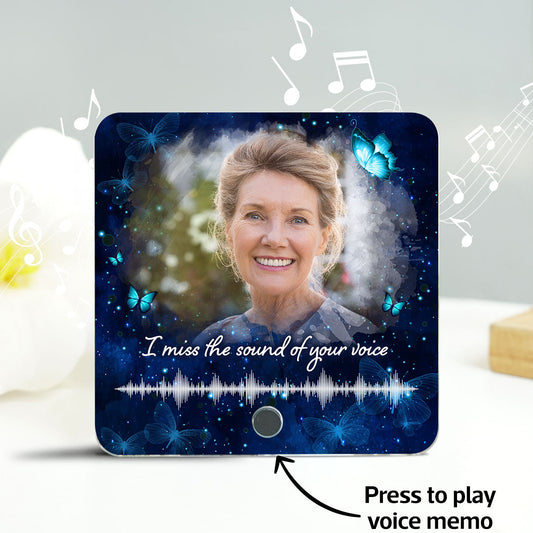 I Miss The Sound Of Your Voice Voicemail Recording Memo Memorial Keepsake Personalized Music Fridge Magnet