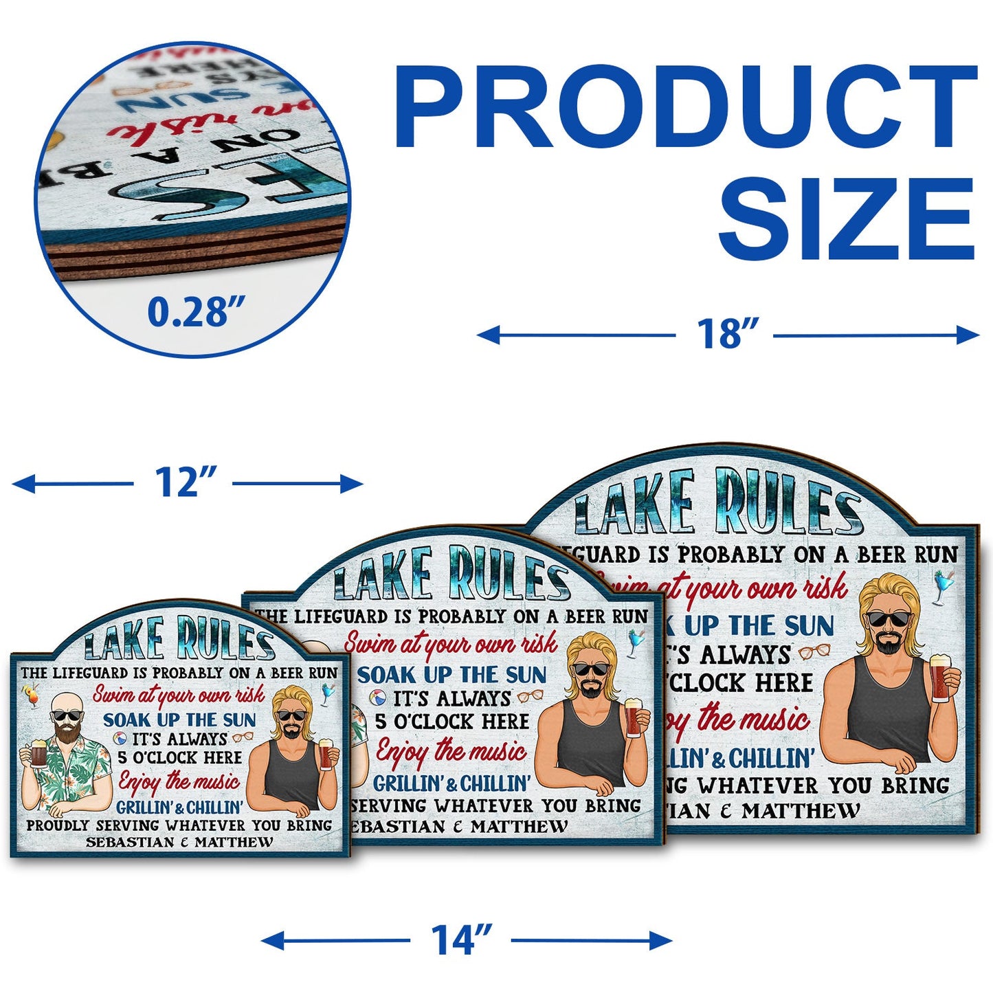 Pool Rules Swim At Your Own Risk Grilling - Home Decor, Backyard Decor, Gift For Her, Him, Couples, Husband, Wife, Family - Personalized Custom Shaped Wood Sign