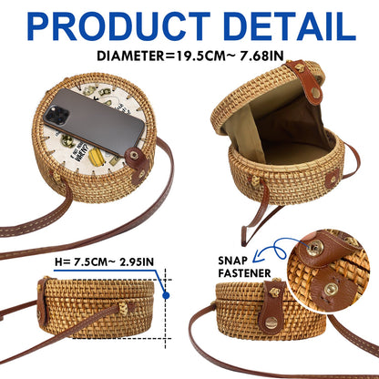 Travel Is My Therapy - Gift For Her, Travel Lovers - Personalized Custom Round Rattan Bag