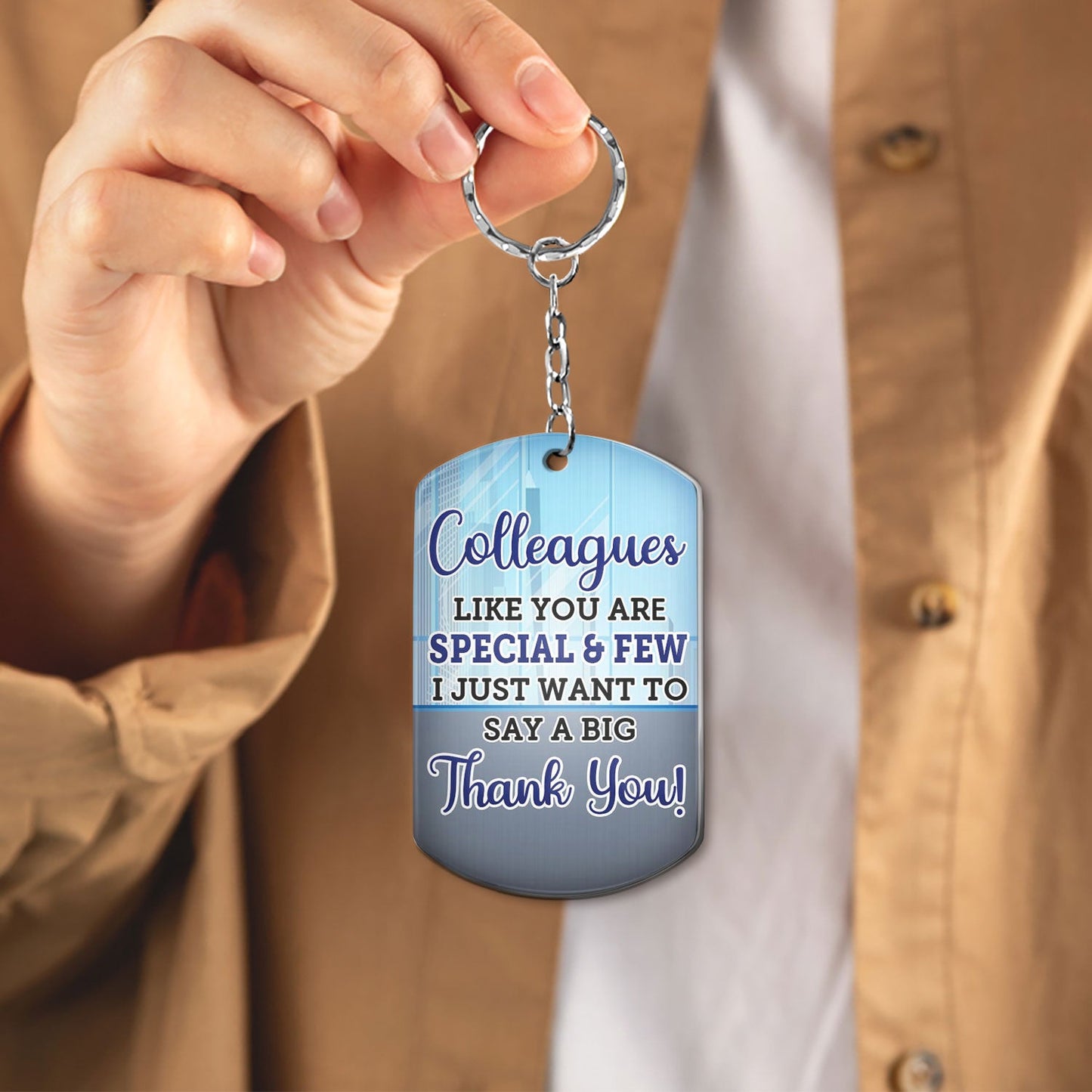 You Are The Reason I Don't Punch People At Work - Funny, Anniversary, Birthday Gifts For Colleagues, Coworker, Besties - Personalized Aluminum Keychain