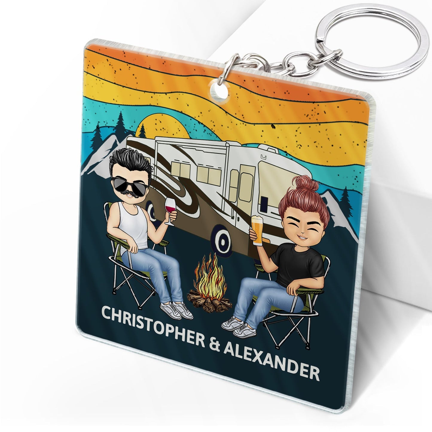 Keys To The Camper - Anniversary, Loving Gifts For Couples, Wife, Husband, Camping Lovers - Personalized Acrylic Keychain