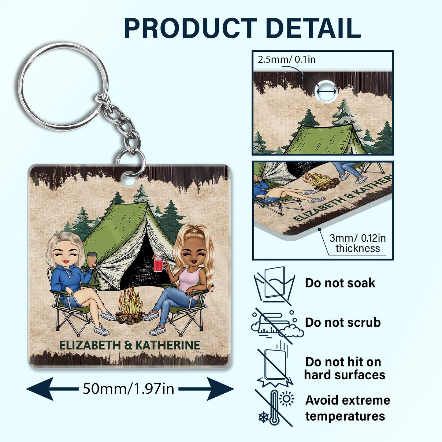 Keys To The Camper - Anniversary, Loving Gifts For Couples, Wife, Husband, Camping Lovers - Personalized Acrylic Keychain