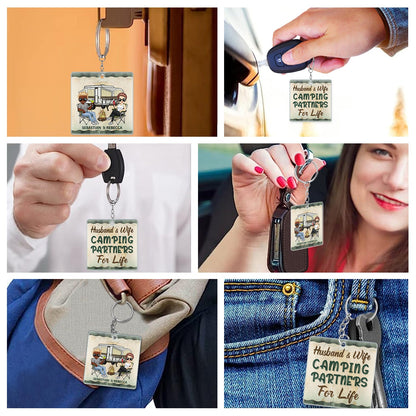 Keys To The Camper - Anniversary, Loving Gifts For Couples, Wife, Husband, Camping Lovers - Personalized Acrylic Keychain