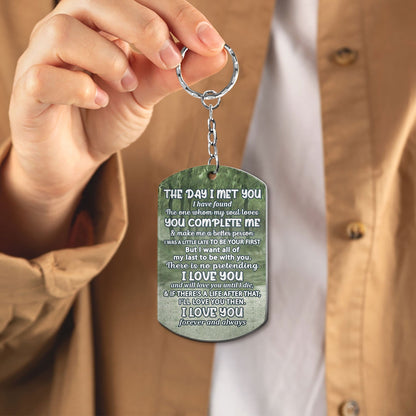 The Day I Met You - Anniversary, Loving Gifts For Couples, Husband, Wife, Camping Lovers - Personalized Aluminum Keychain