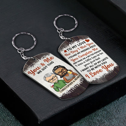 The Day I Met You - Anniversary, Loving Gifts For Couples, Husband, Wife - Personalized Aluminum Keychain