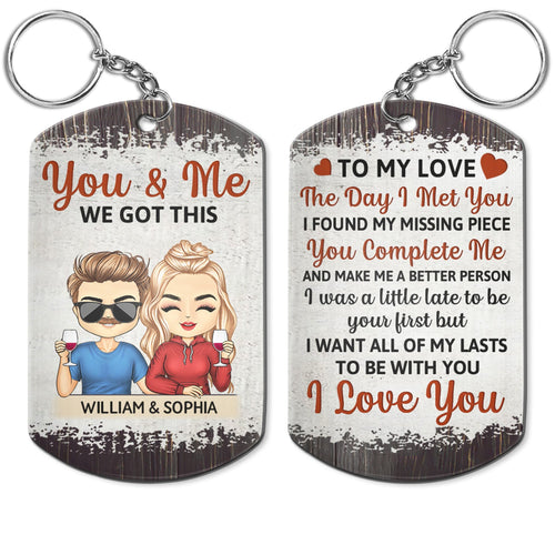 The Day I Met You - Anniversary, Loving Gifts For Couples, Husband, Wife - Personalized Aluminum Keychain
