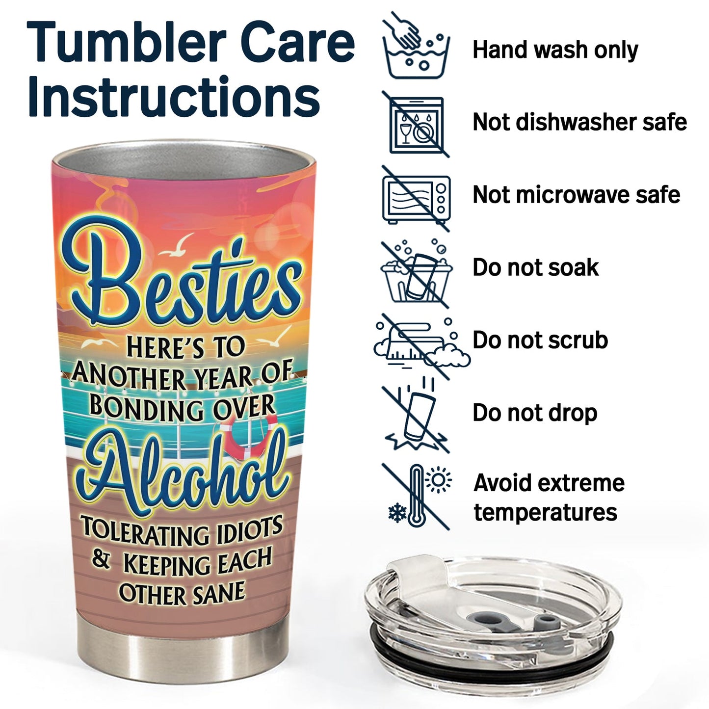 Cruising Through Life One Port At A Time Beach Cruise - Traveling, Vacation, Anniversary, Birthday Gift For Besties - Personalized Tumbler