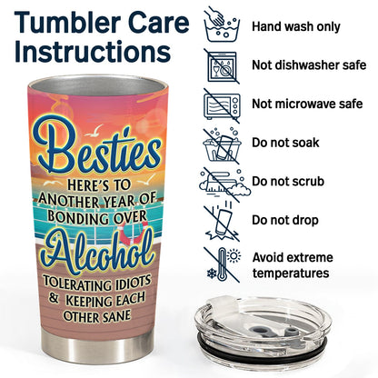 Cruising Through Life One Port At A Time Beach Cruise - Traveling, Vacation, Anniversary, Birthday Gift For Besties - Personalized Tumbler