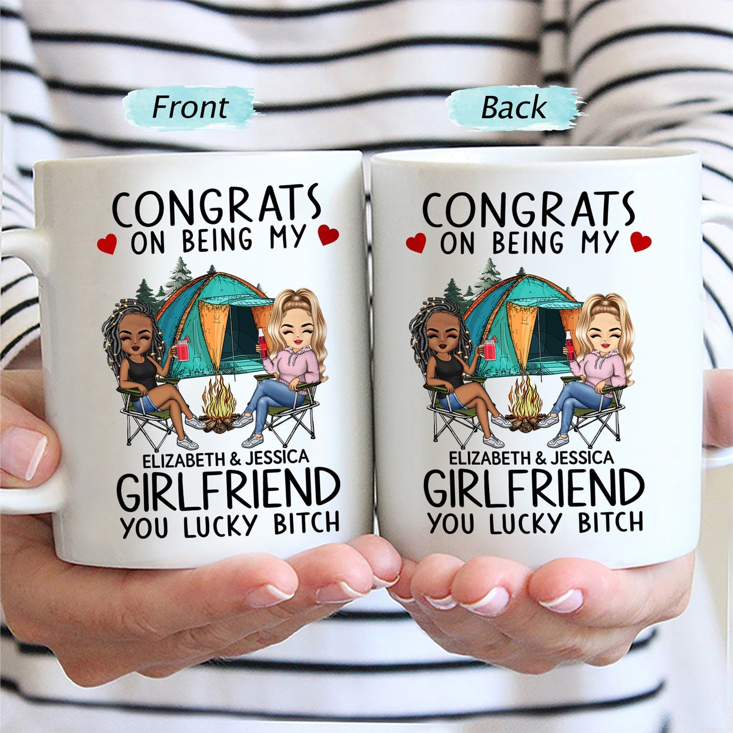 Congrats On Being My Husband Camping - Anniversary, Vacation, Funny Gift For Couples, Family - Personalized Mug